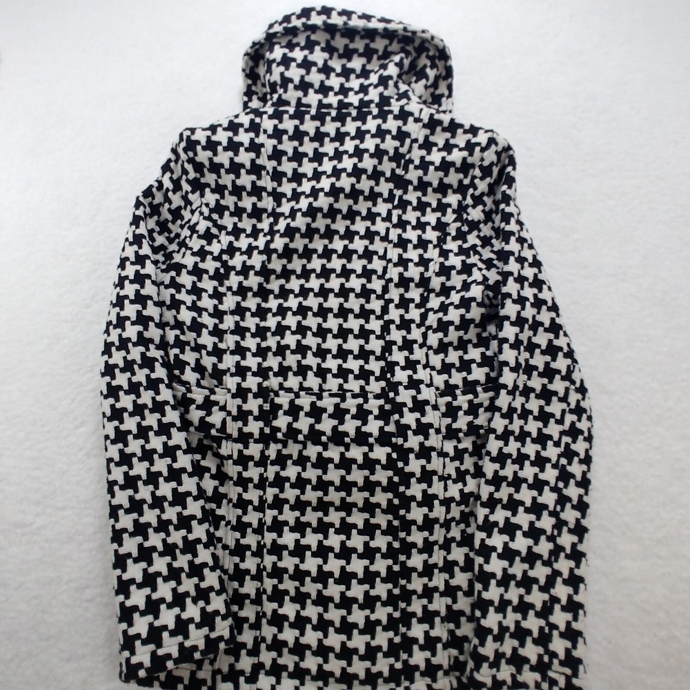 Jane Norman Women's Jacket White & Black Size Large Belted Lined Button - Picture 10 of 10